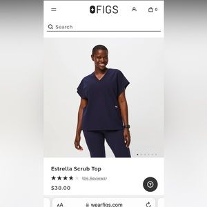 XS navy blue scrub shirt